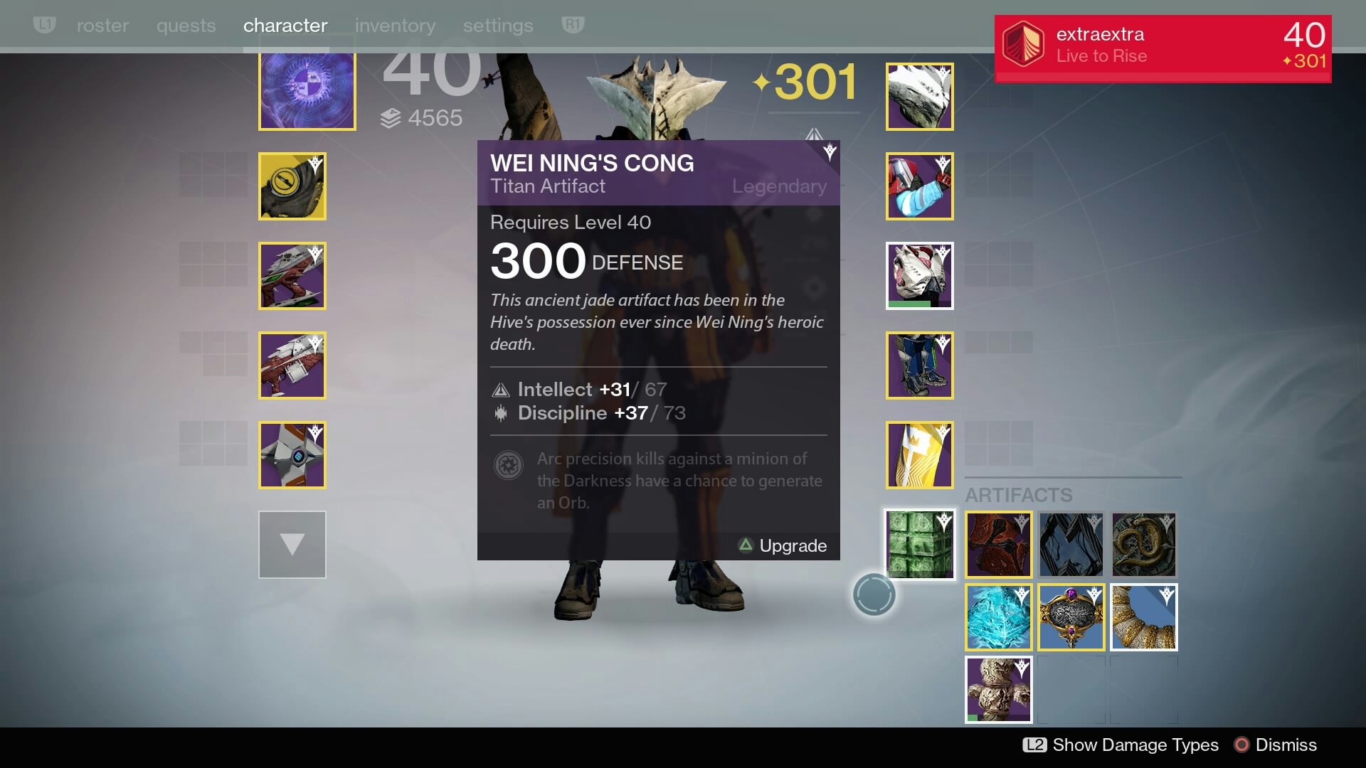 Image for Destiny: how to get your alt over 290 light level in a day