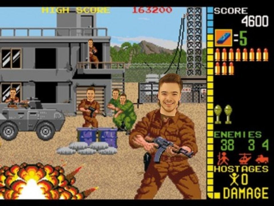 Operation Wolf but with every enemy given Chris Bratt's face.
