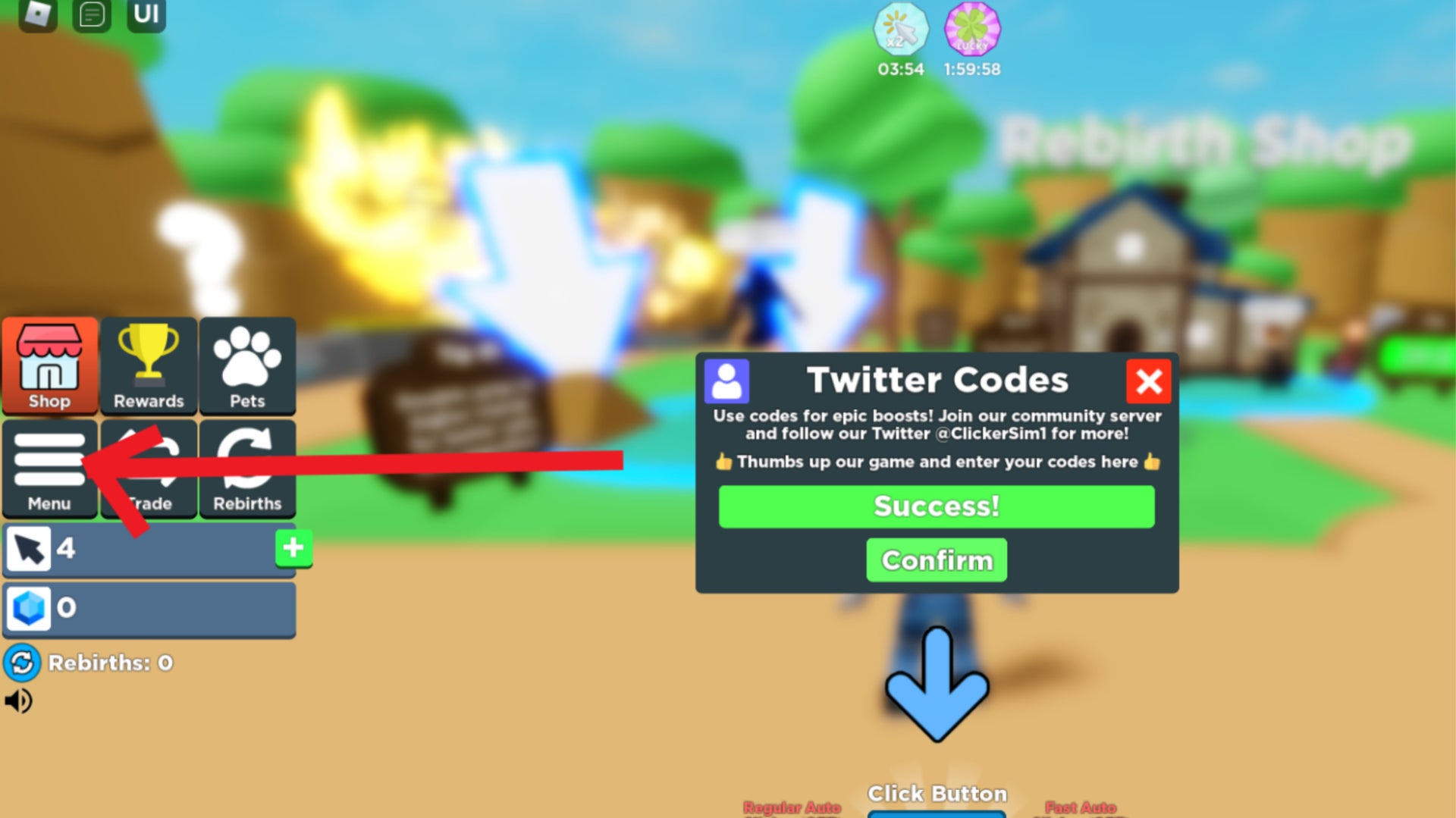 Clicker Simulator codes for February 2023 - 64