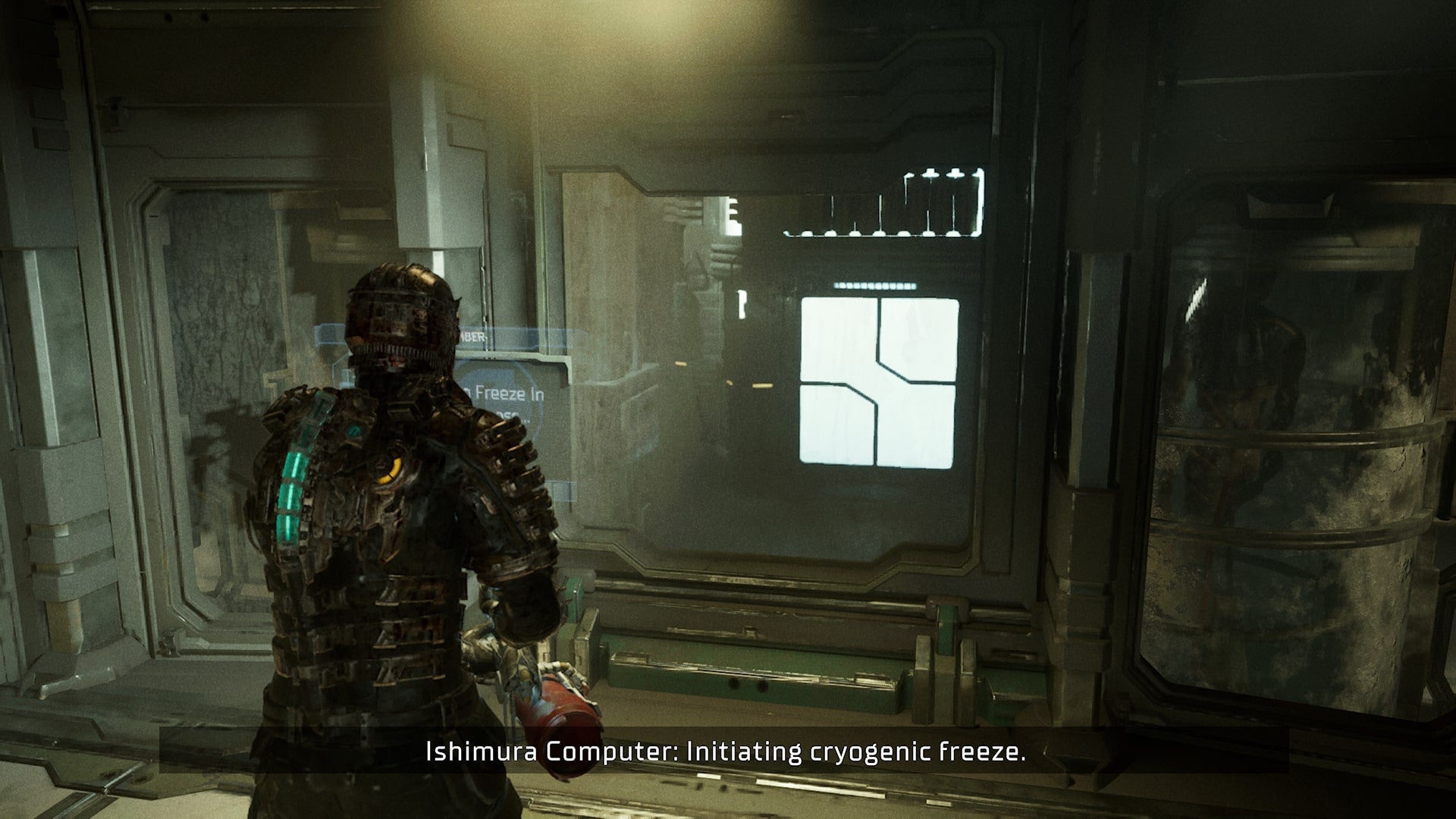 Isaac intrappola il cacciatore in uno stato di congelamento cerogenico in Dead Space