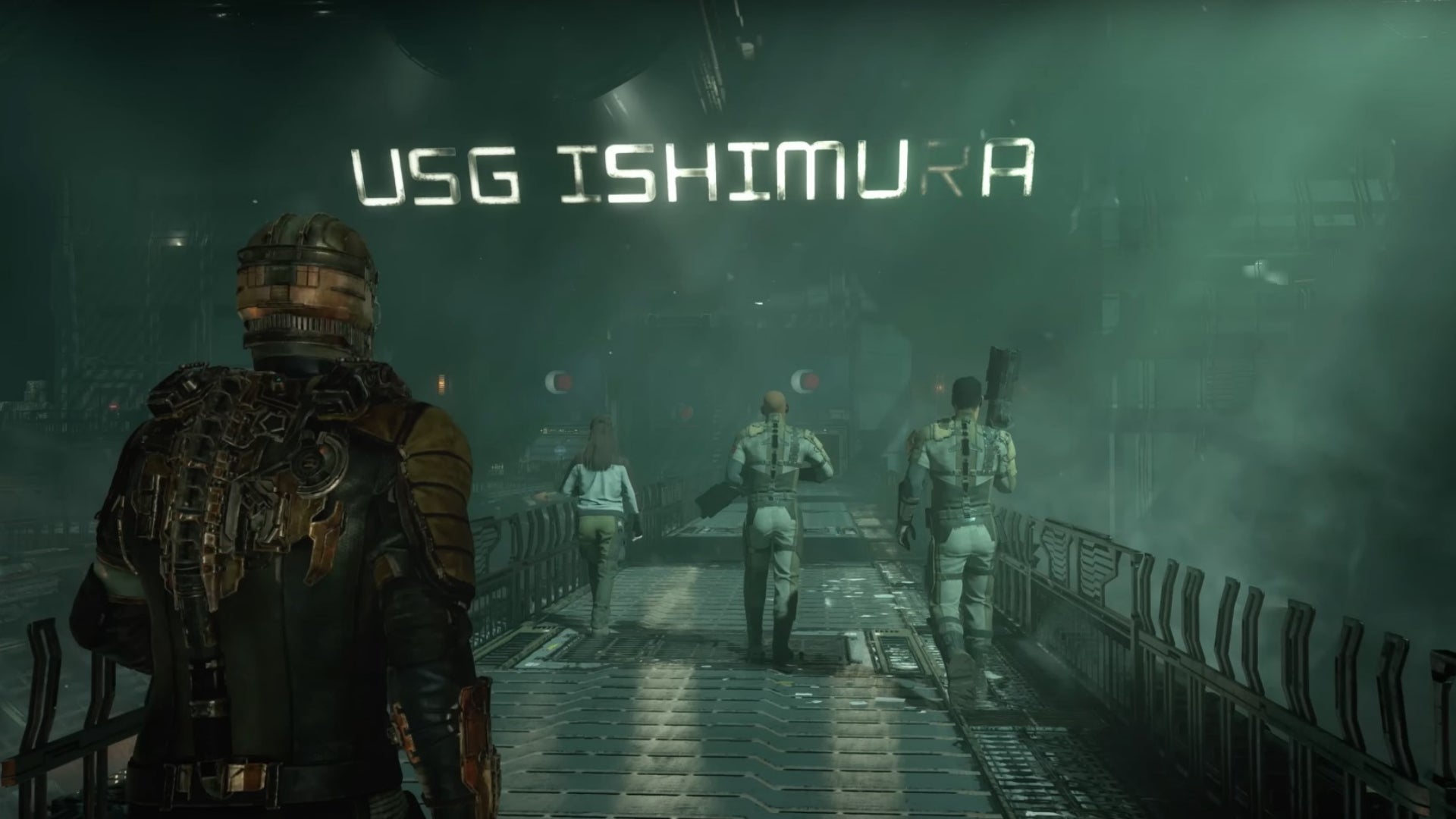 Isaac Clarke approaches the USG Ishimura in the launch trailer for the Dead Space Remake