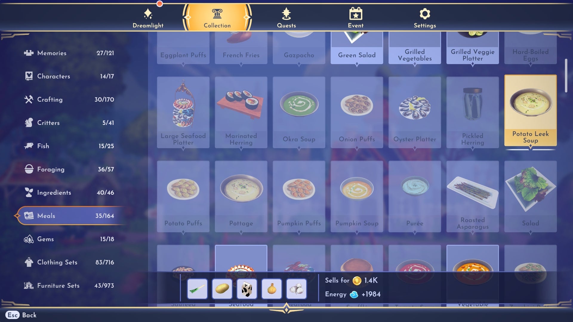 Disney Dreamlight Valley  Best recipes to sell  and for energy - 45