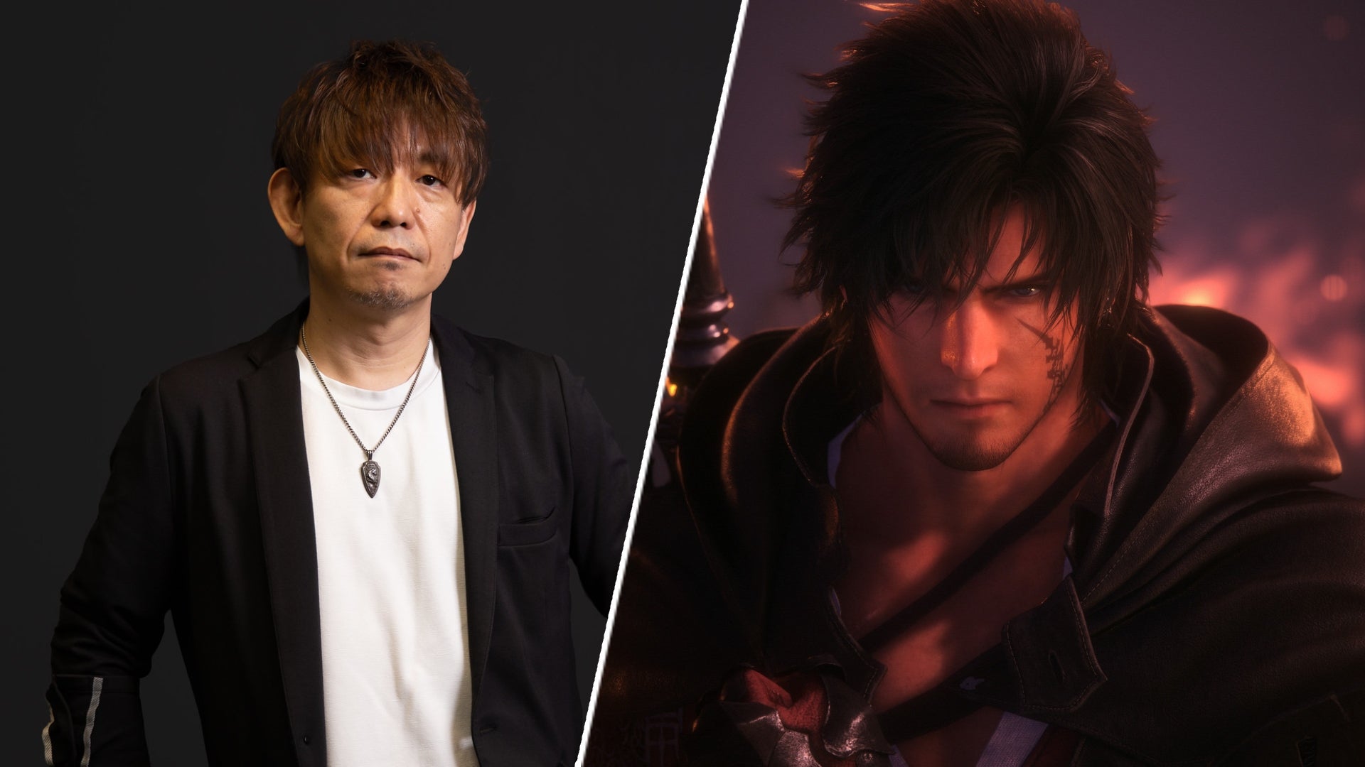 Naoki Yoshida and Clive from Final Fantasy 16