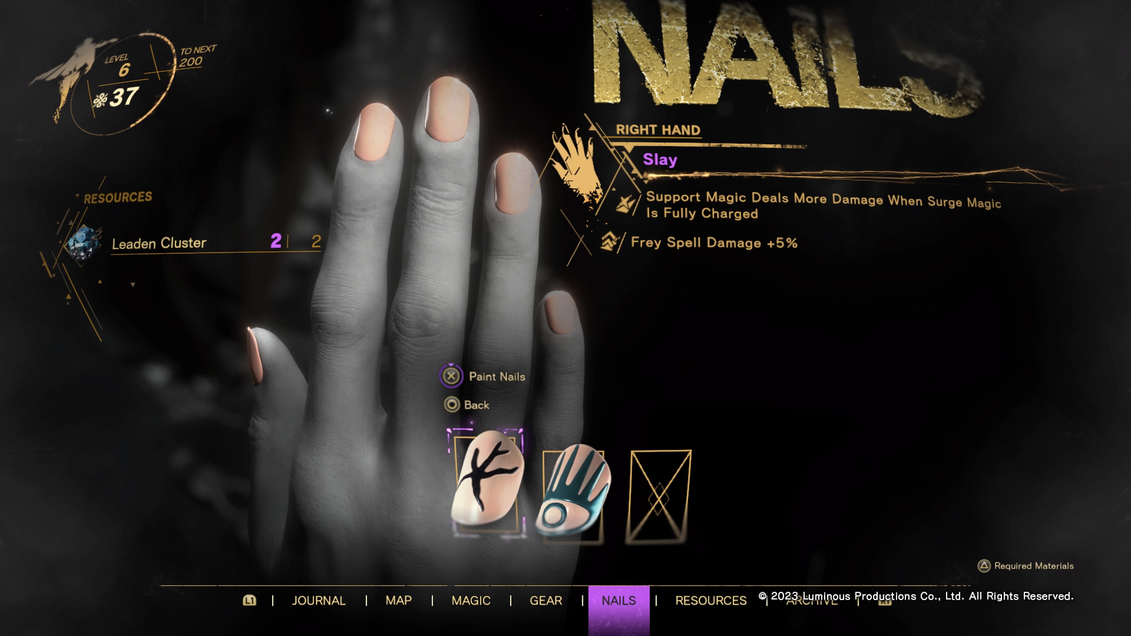 Frey changing her nails to the Slay pattern, one of the best in Forspoken