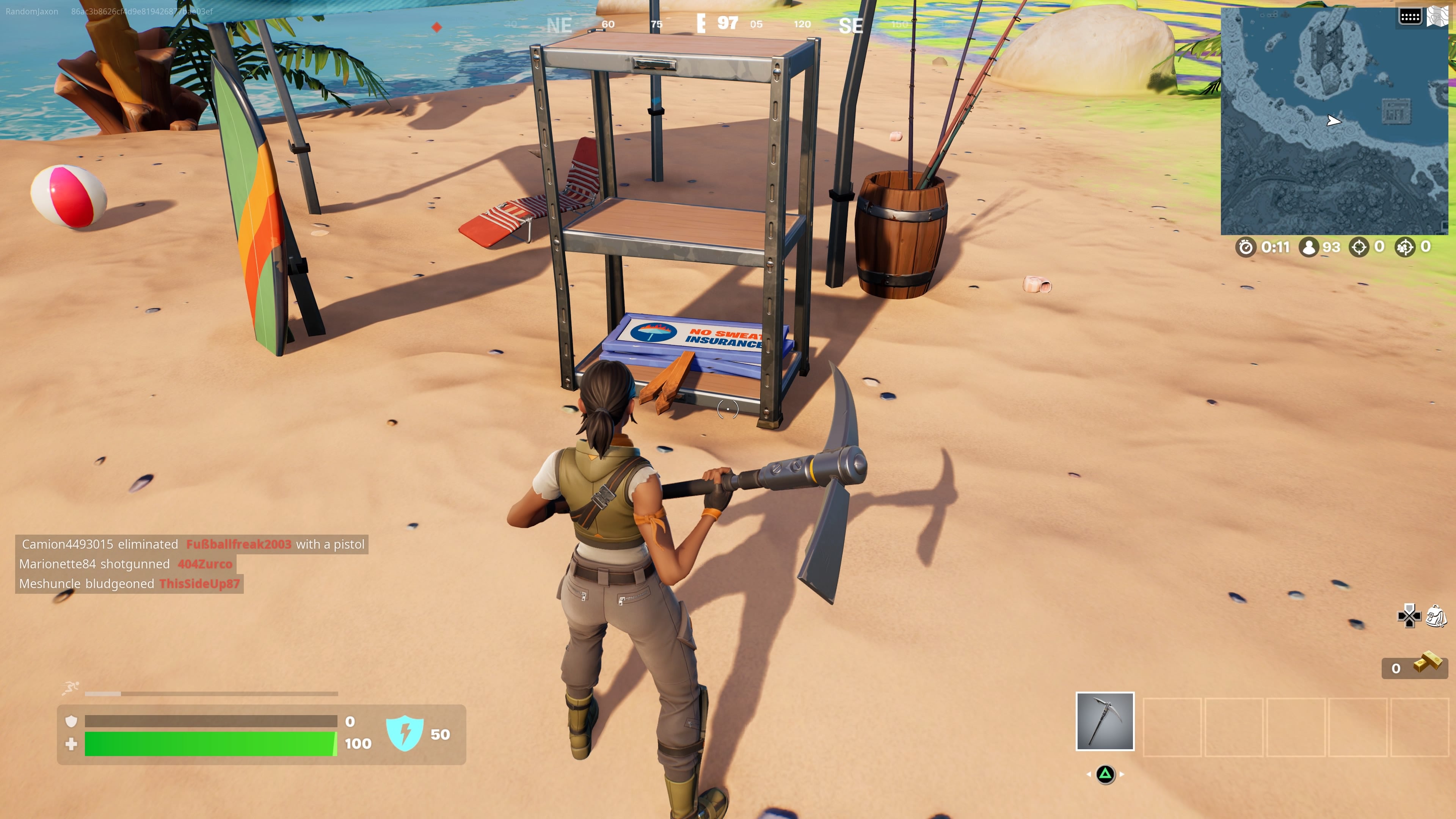 Sign stand in Fortnite's Summer Nights event
