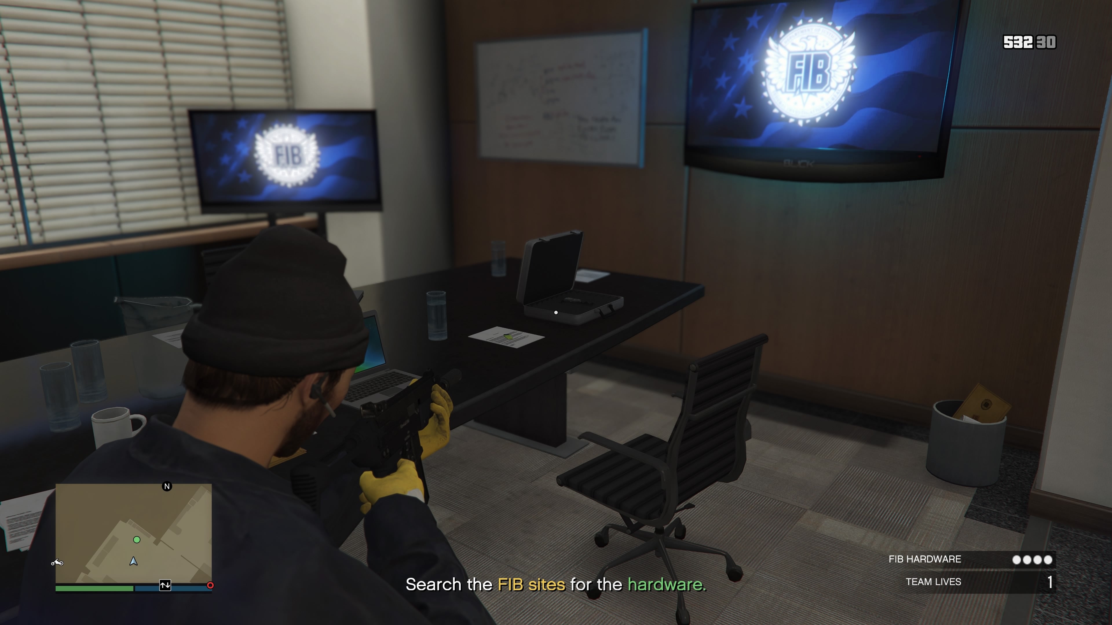 The first FIB hardware piece (office) in the GTA Online USP Intelligence mission