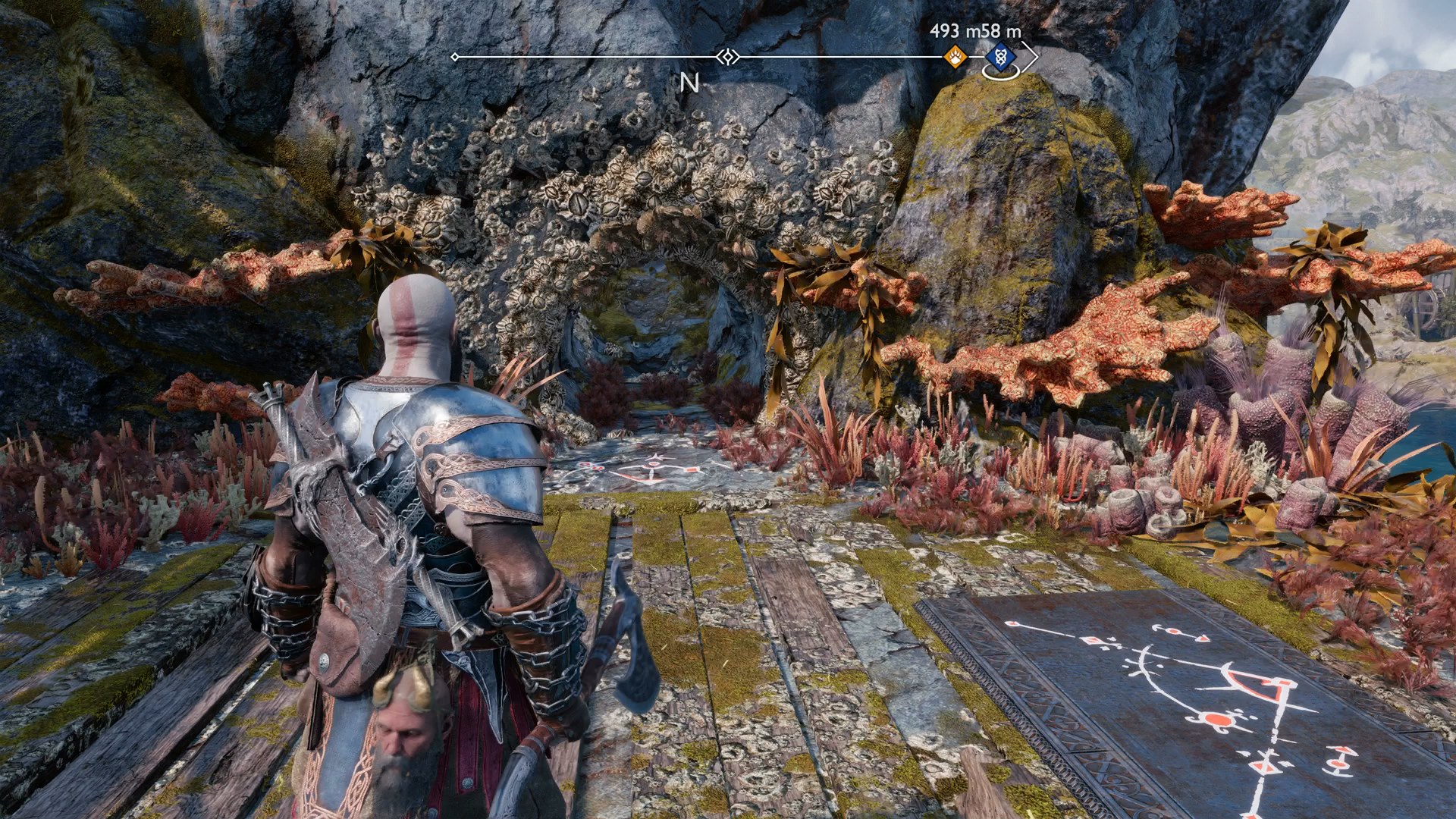 A hidden side path leading to one of Odin's spies in God of War Ragnarok