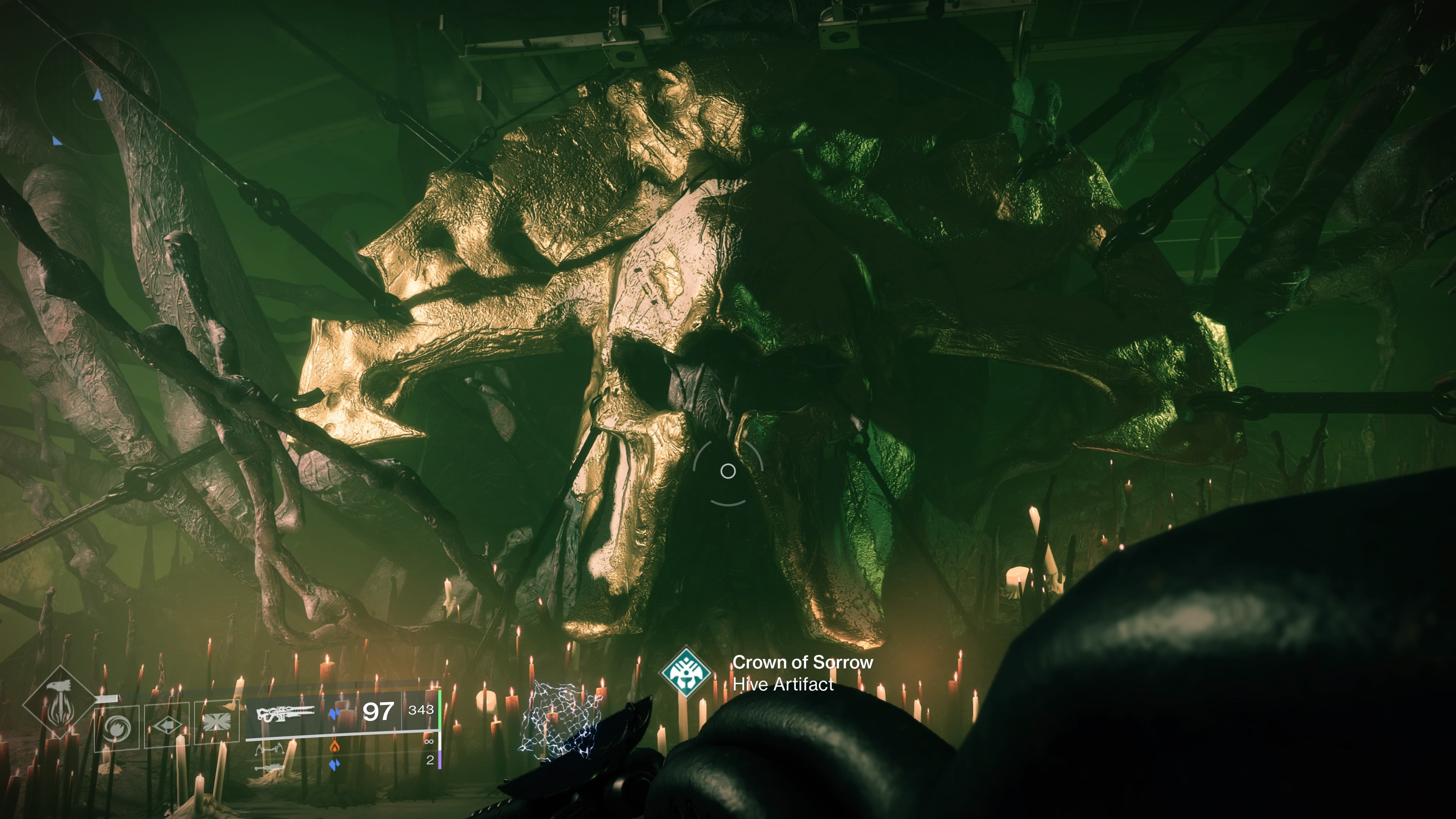 The Crown of Sorrow in the H.E.L.M in Destiny 2: Season of the Haunted
