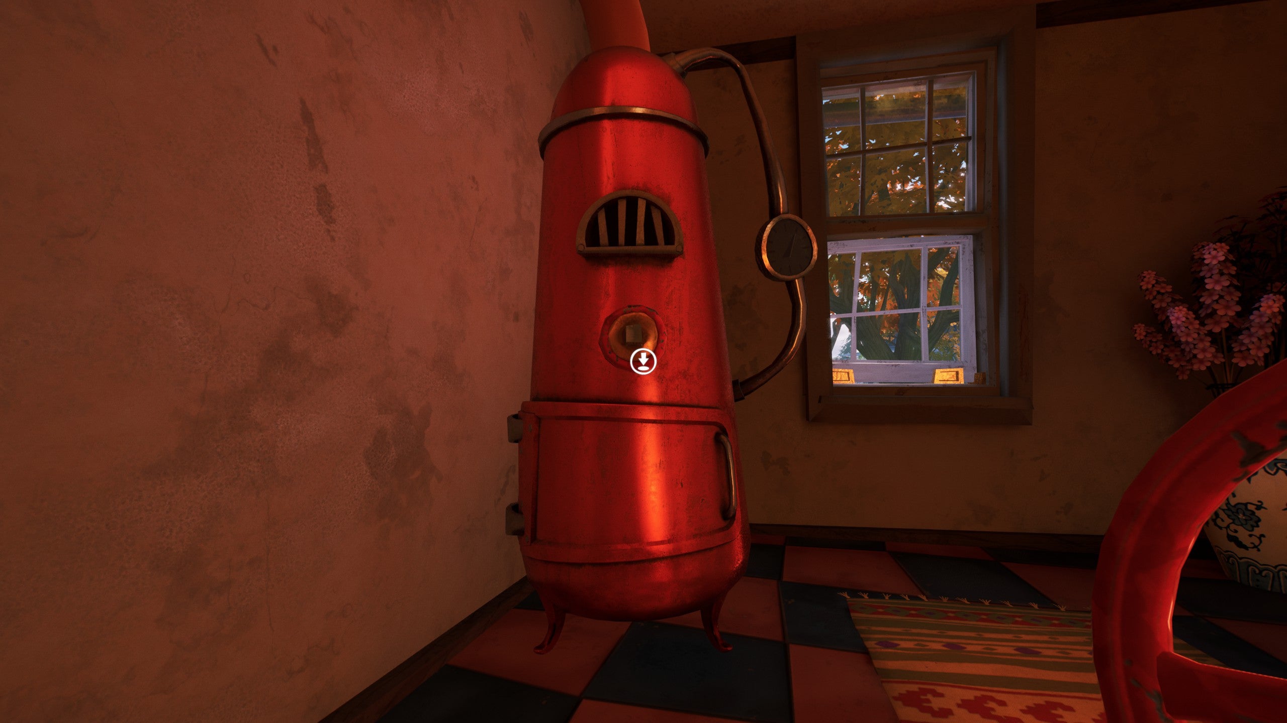 A red boiler upstairs in the bakery in Hello Neighbor 2