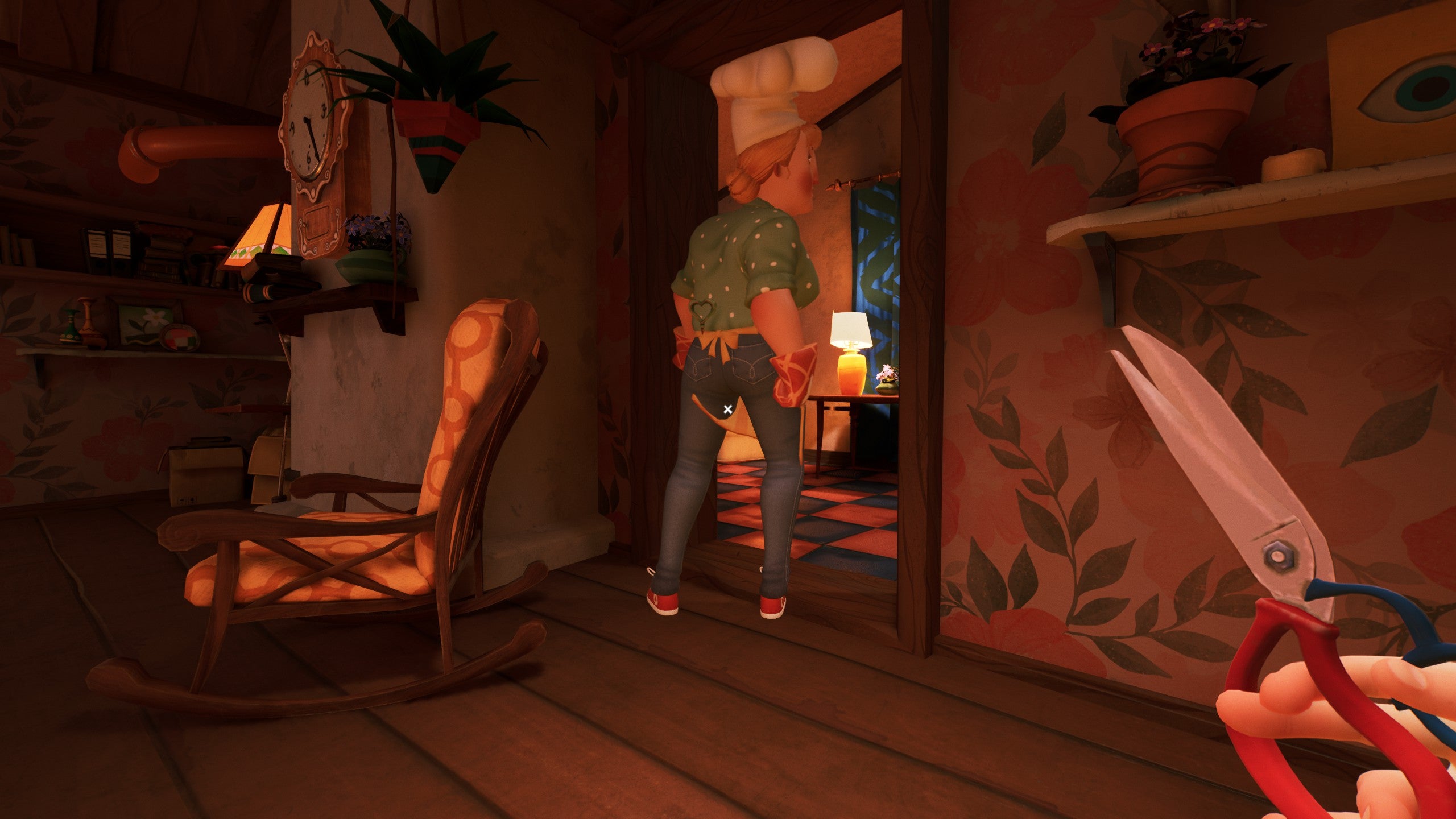 The baker with a key in her back pocket in Hello Neighbor 2
