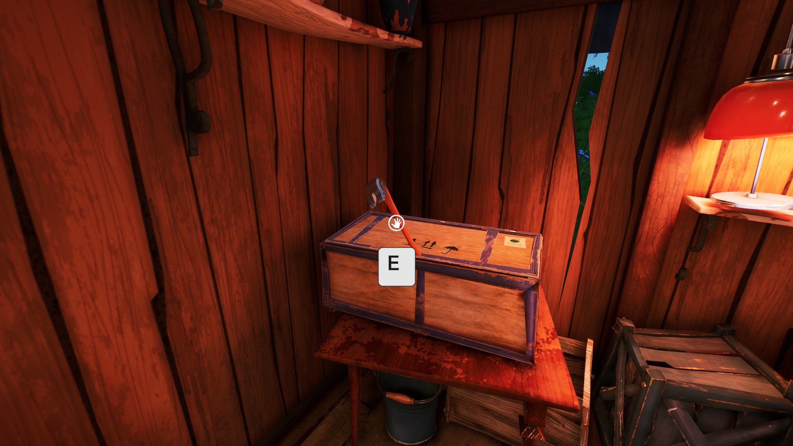 Opening a crate with a crowbar in Hello Neighbor 2