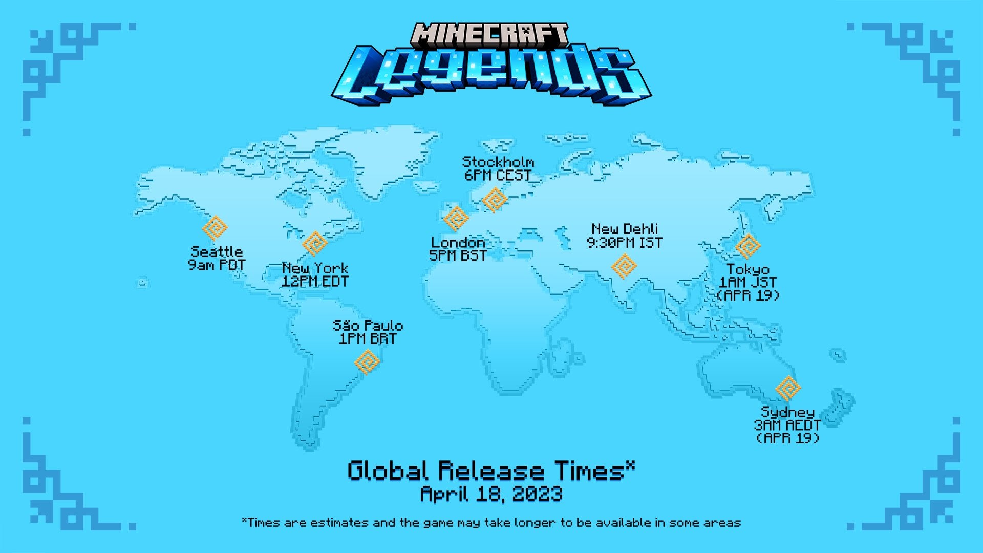 Image for Minecraft Legends release times for all regions