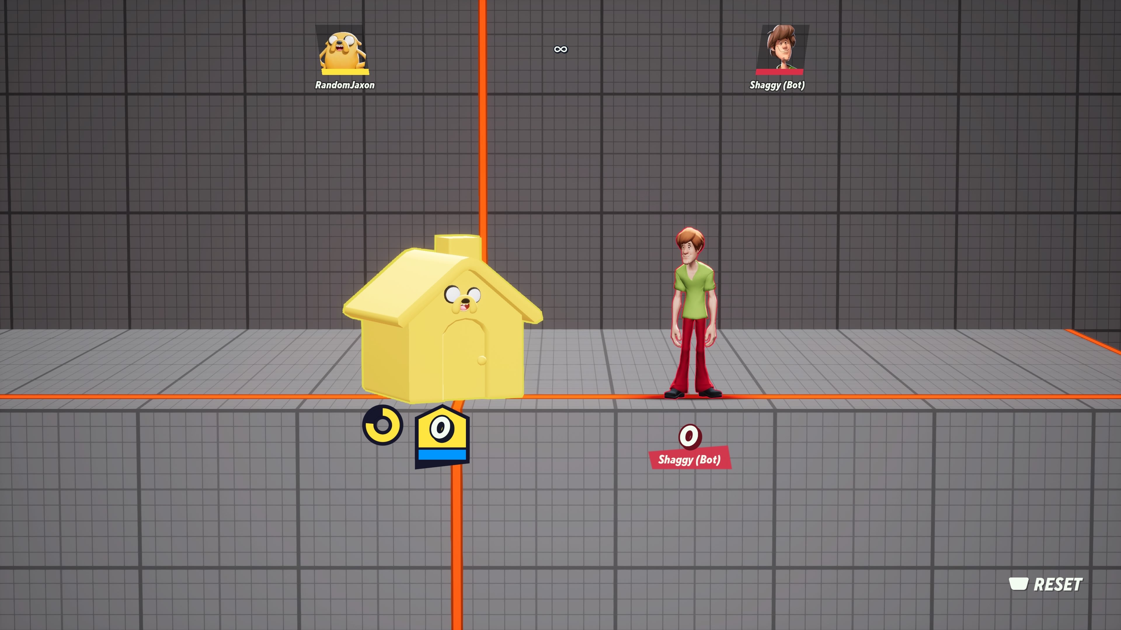 Jake the dog in house form in Multiversus.