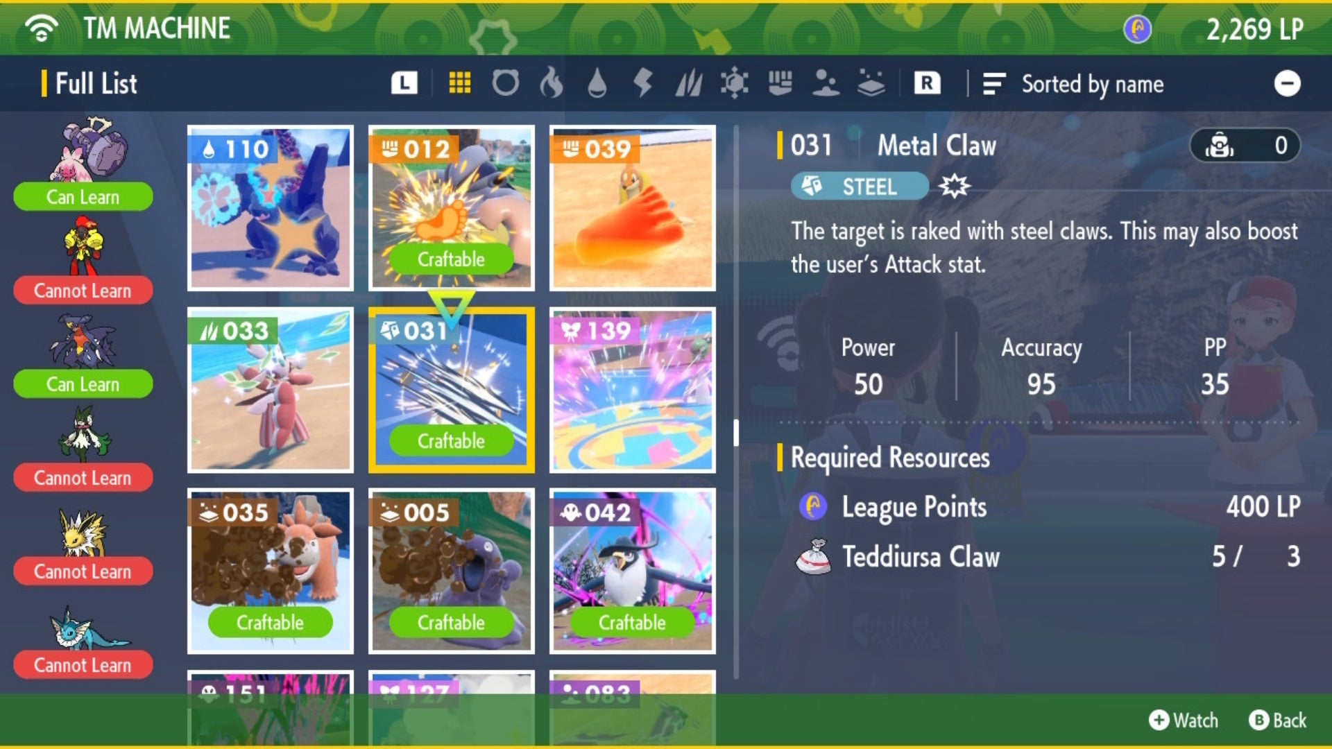 Pokemon Scarlet and Violet  Where to find TM Metal Claw - 96