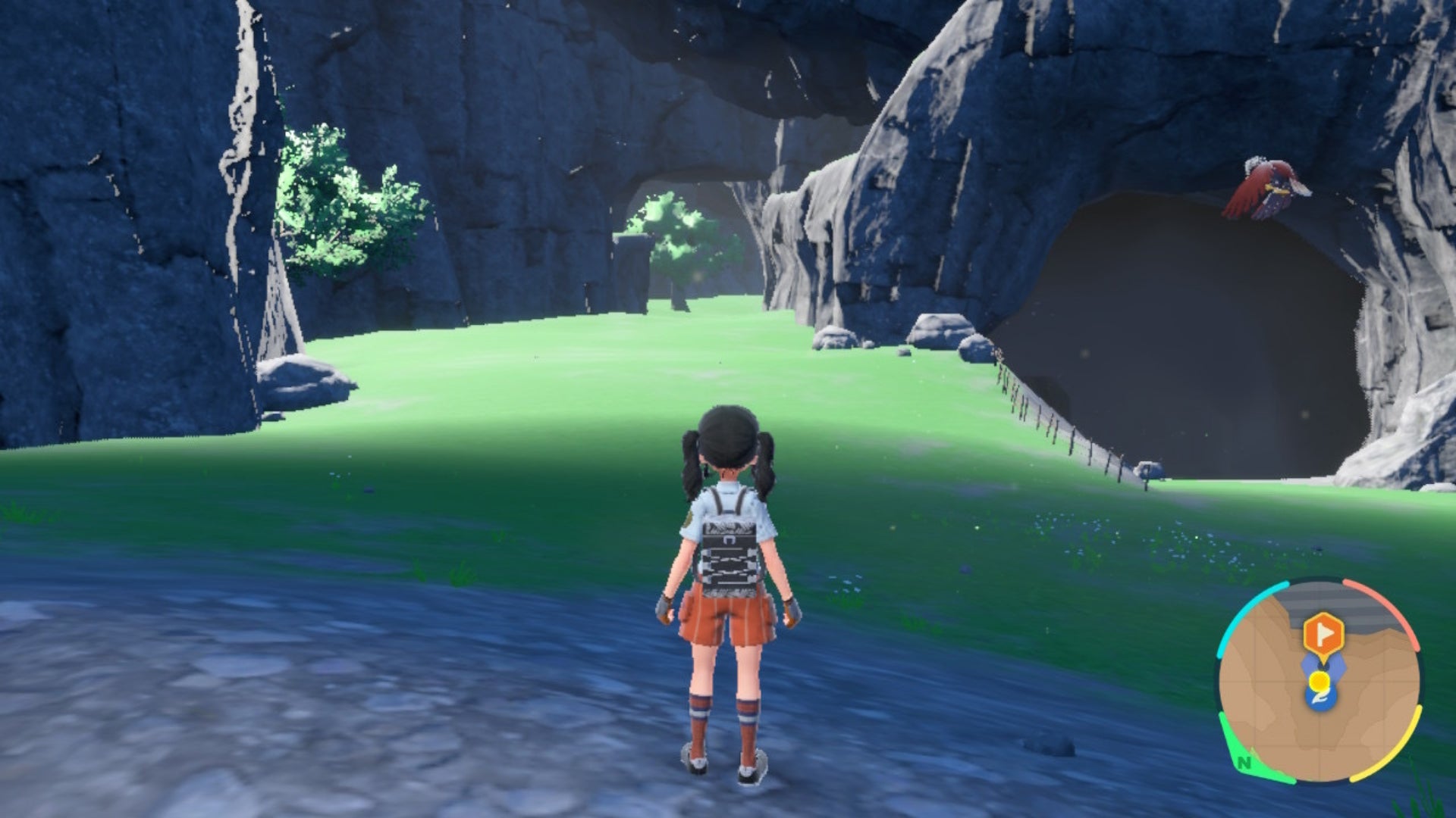 The route to Roaring Moon's location in Pokemon Scarlet
