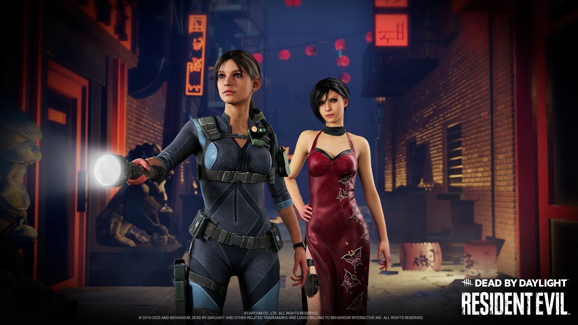 Ada Wong and Jill Valentine in Lunar New Year cosmetics in Dead by Daylight