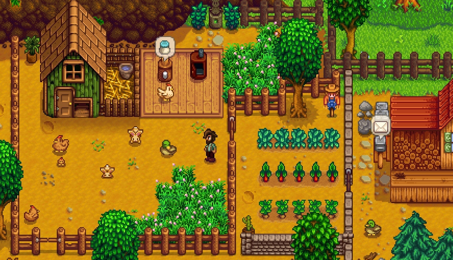 A player tends to their Stardew Valley farm.