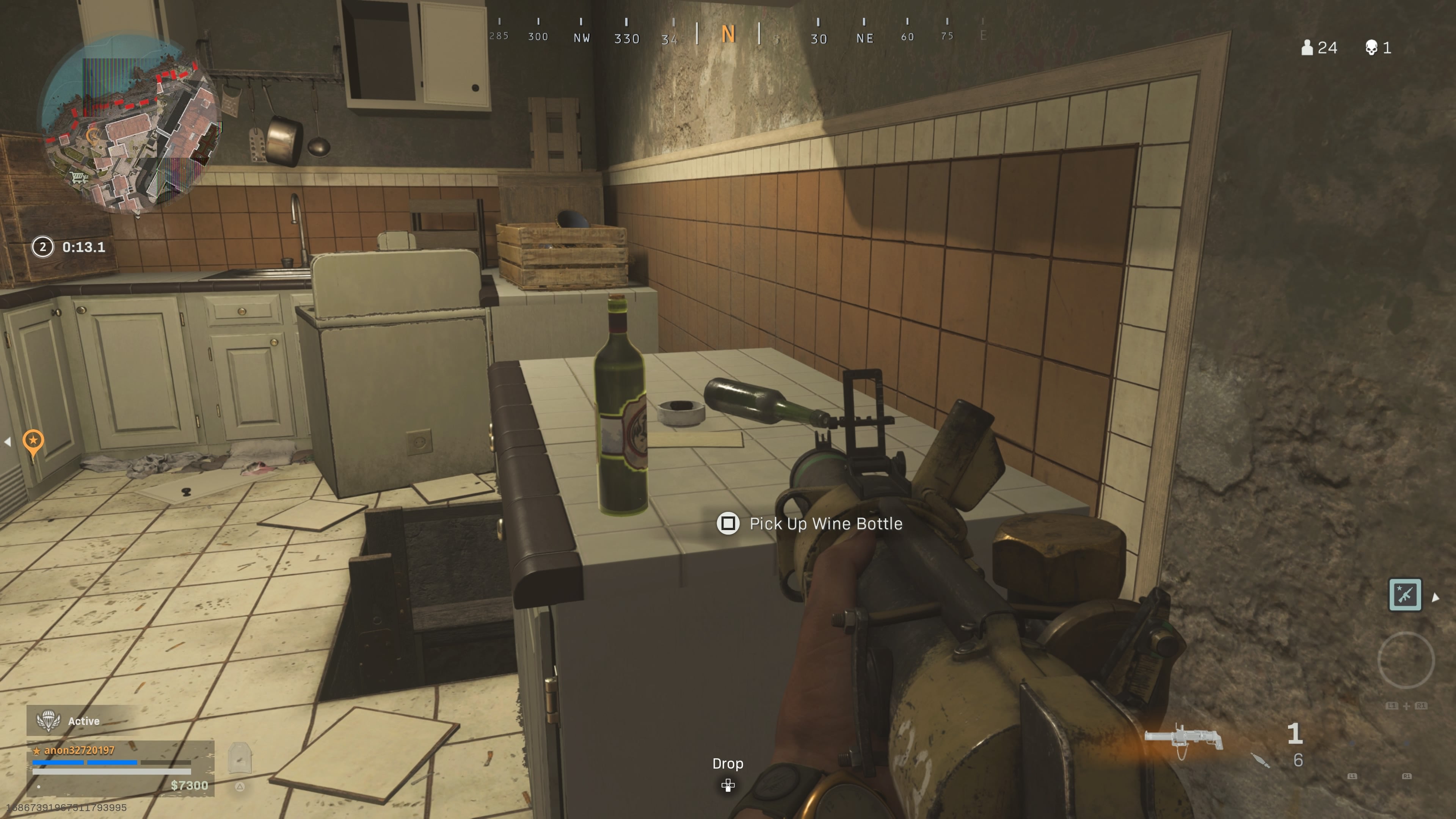 Wine bottle in a keep kitchen in Warzone Season 4