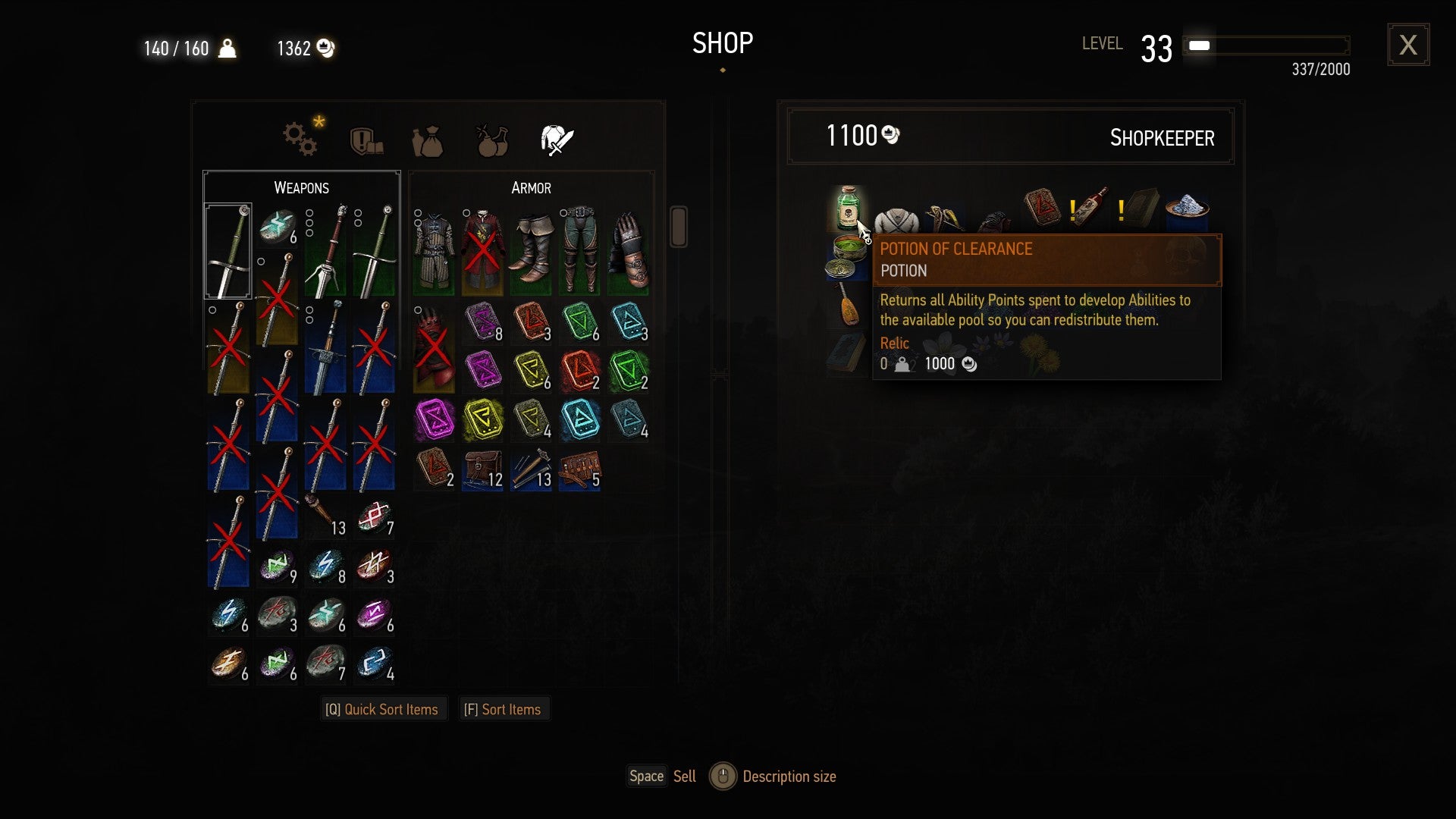 Witcher 3  Where to respec your abilities and get all the ootions of clearance - 32