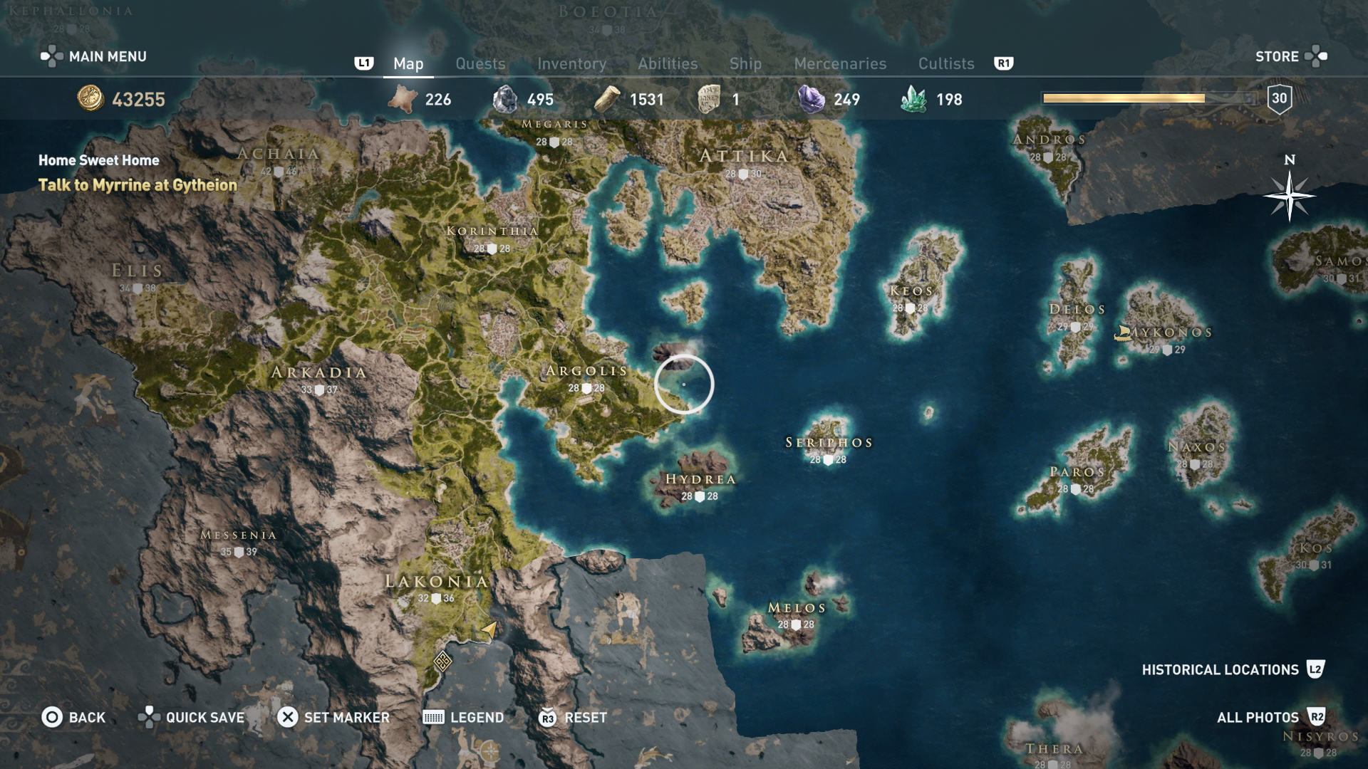 Карта всех культистов в assassins creed odyssey