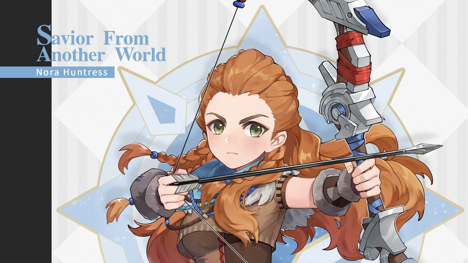 Aloy from Genshin Impact's official art (cropped 1920x1080)