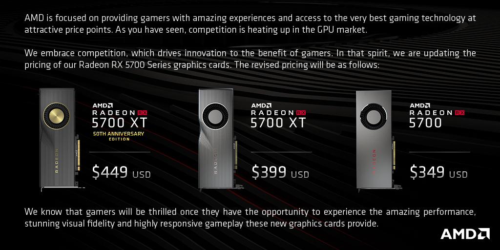 Image for AMD hits back at Nvidia with a pre-launch price-cut for its powerful new Radeon RX 5700 graphics cards