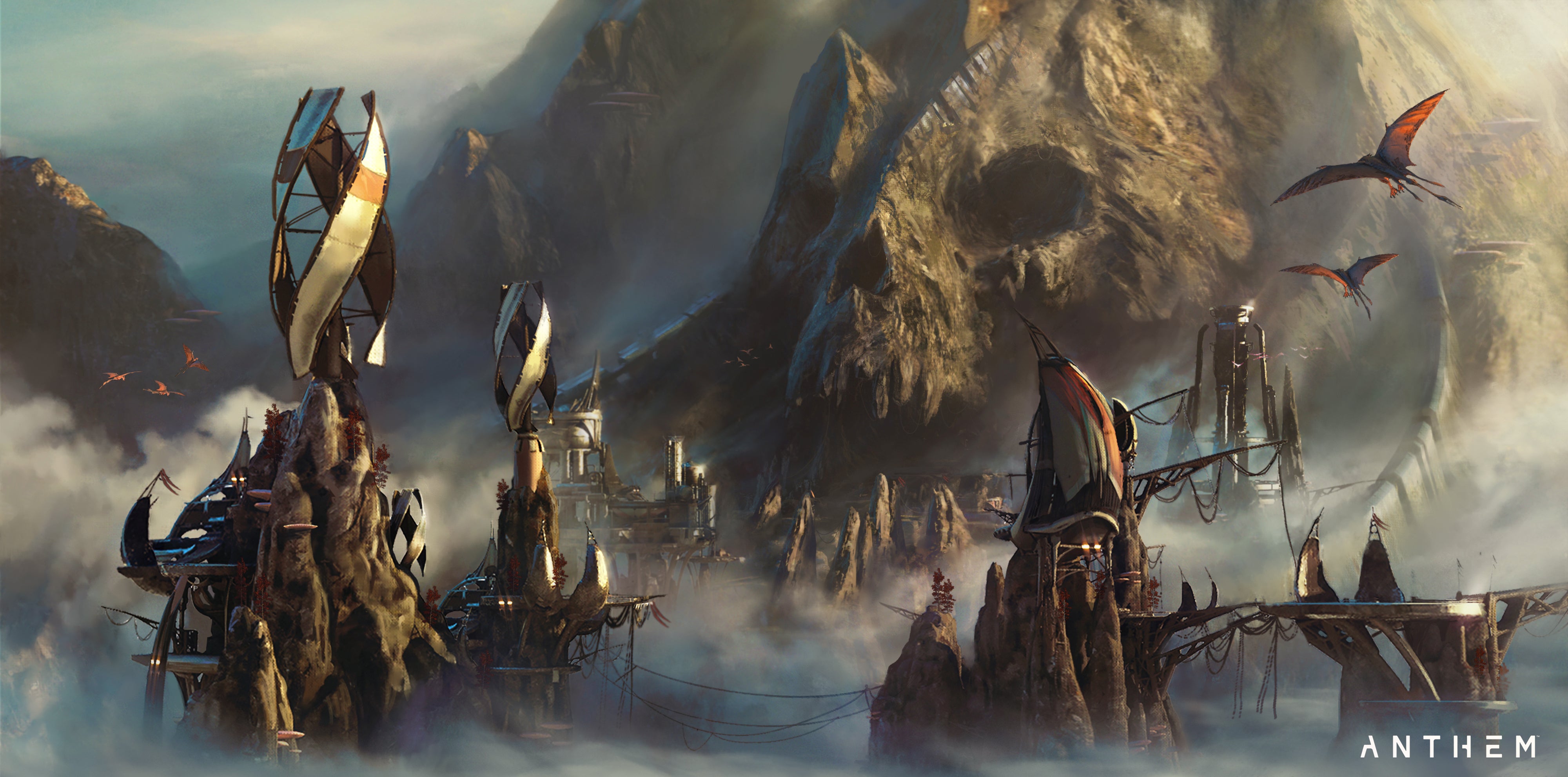 Image for Anthem 2.0 concept art shows off the world, a pirate faction and their skull base