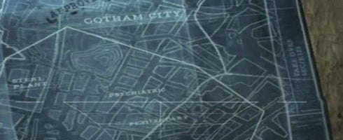 Image for Secret Arkham Asylum room shows Arkham City map, concept art