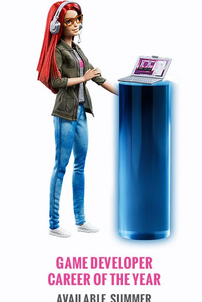Image for Barbie's chosen career for 2016 is game development
