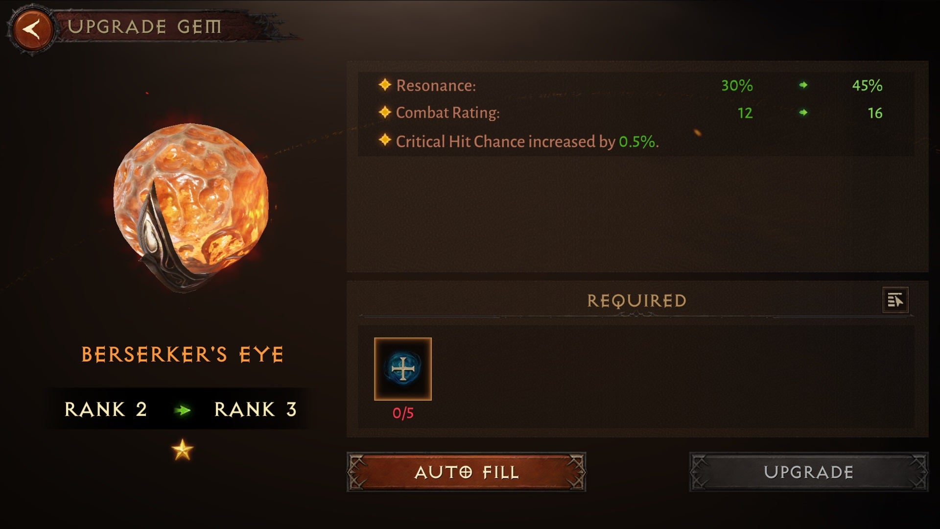 The Berserker's Eye gem in Diablo Immortal