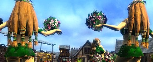 Image for Blood Bowl's PC screens show cheerleaders urging their team on
