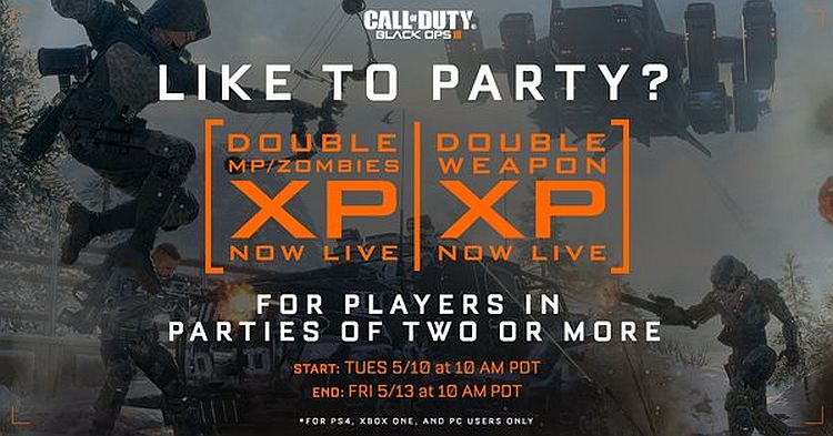 Image for Call of Duty: Black Ops 3 players in parties get Double XP, Double Weapon XP from today