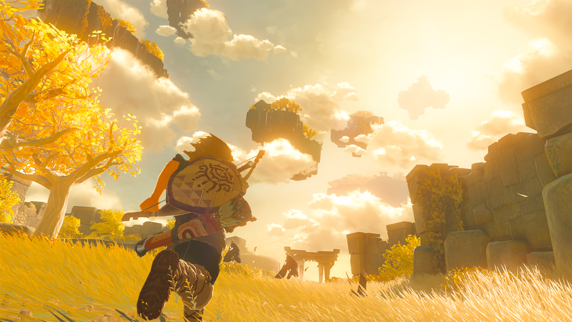 Link running through a field in Zelda: Breath of the Wild 2
