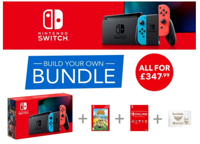 Image for Black Friday build your own Nintendo Switch bundle lets you choose from Breath of the Wild, Super Mario Odyssey, Skyrim, more