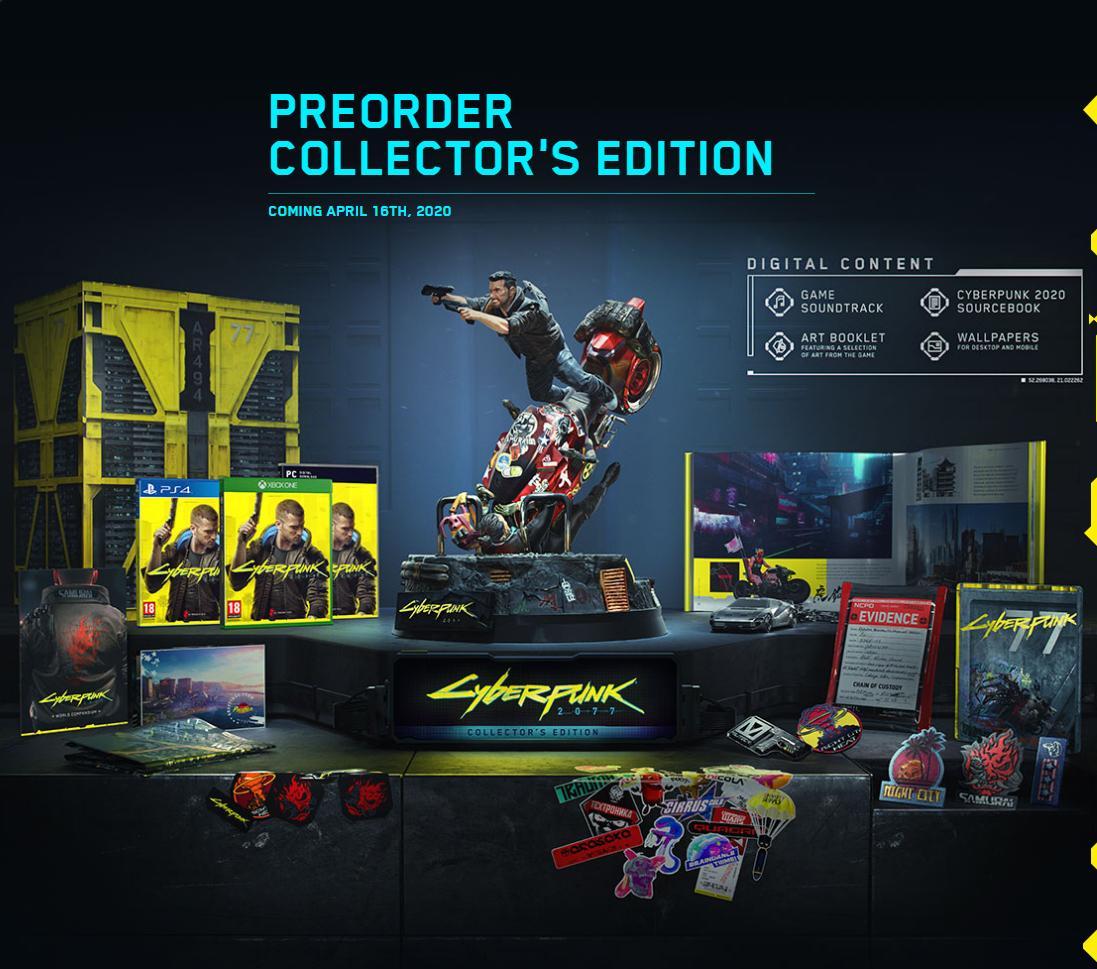Image for Cyberpunk 2077 Collector's Edition comes with a statue, art book, world compendium and more