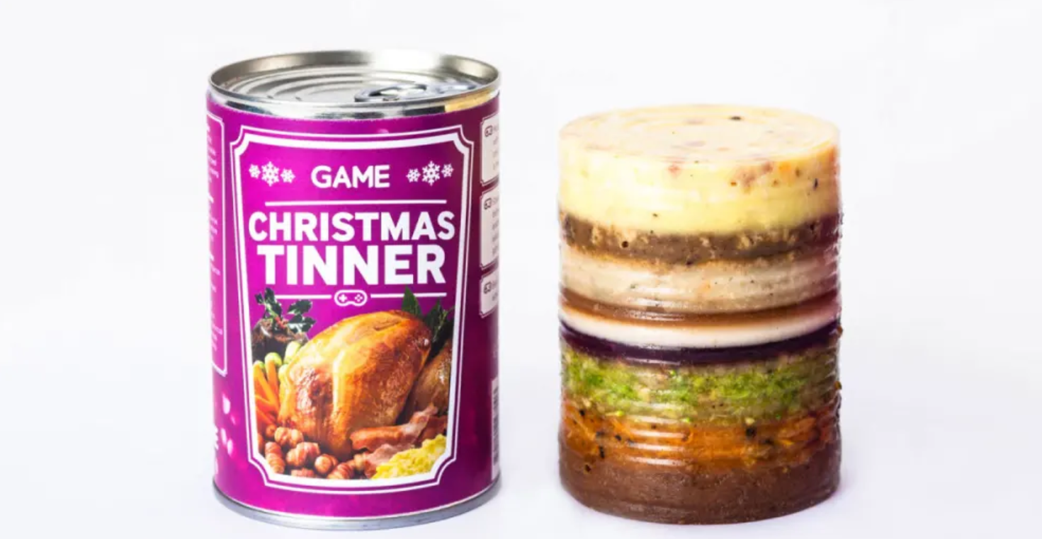 Image for GAME has a shot at relevancy with the Christmas Tinner, cursed festive food in a can