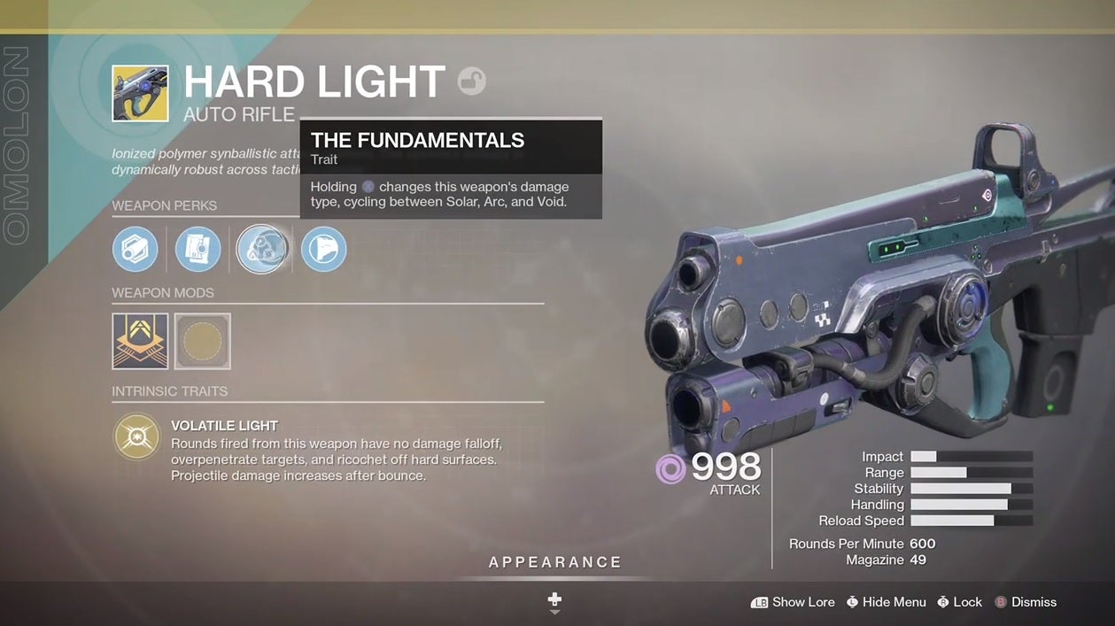 Image for Destiny 2: Hard Light Exotic Auto Rifle is getting nerfed in the 2.8.1.1. update