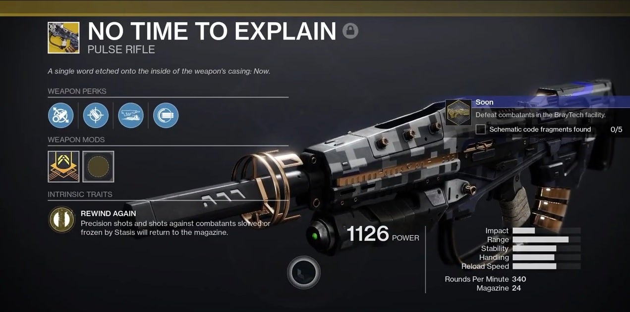Image for Destiny 2: Beyond Light – How to get the No Time to Explain Exotic Pulse Rifle and complete the Catalyst
