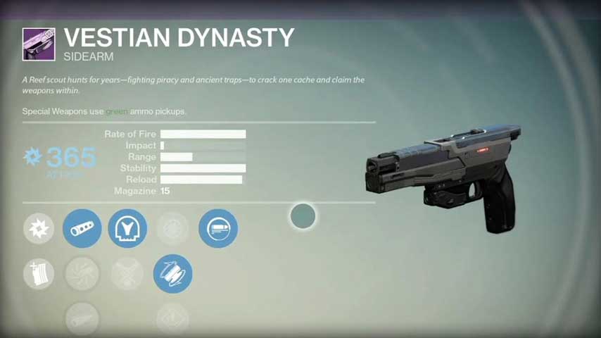 Image for Check out the sidearm pistol Vestian Dynasty from Destiny: House of Wolves