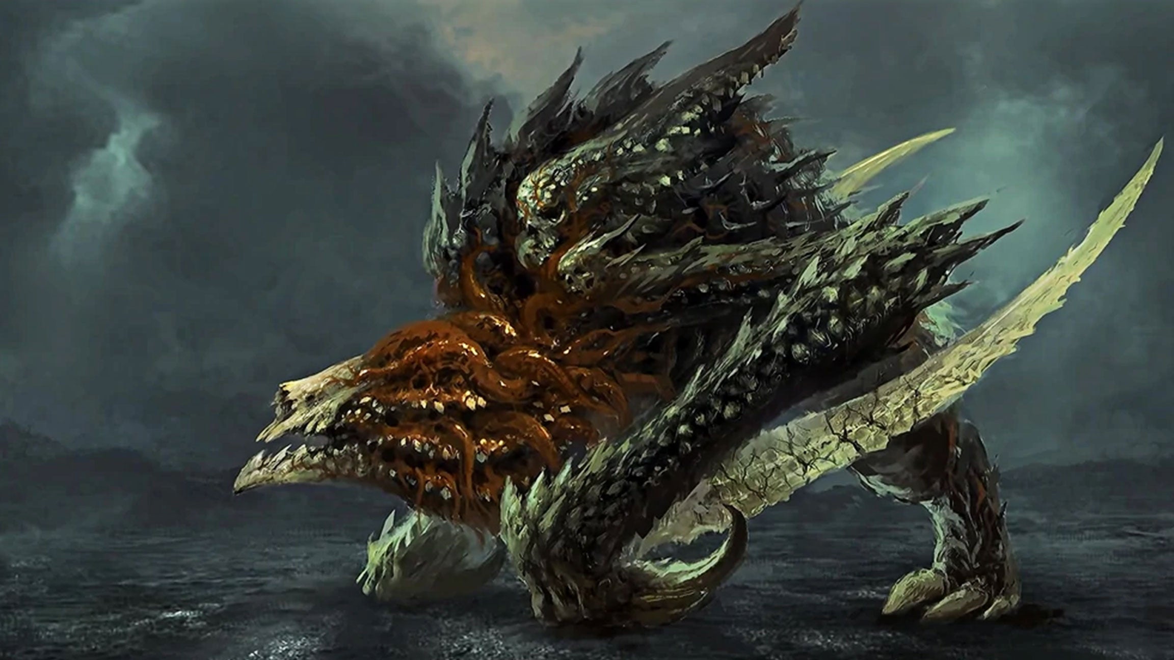 Artwork showing the monster boss Ashava from Diablo 4.