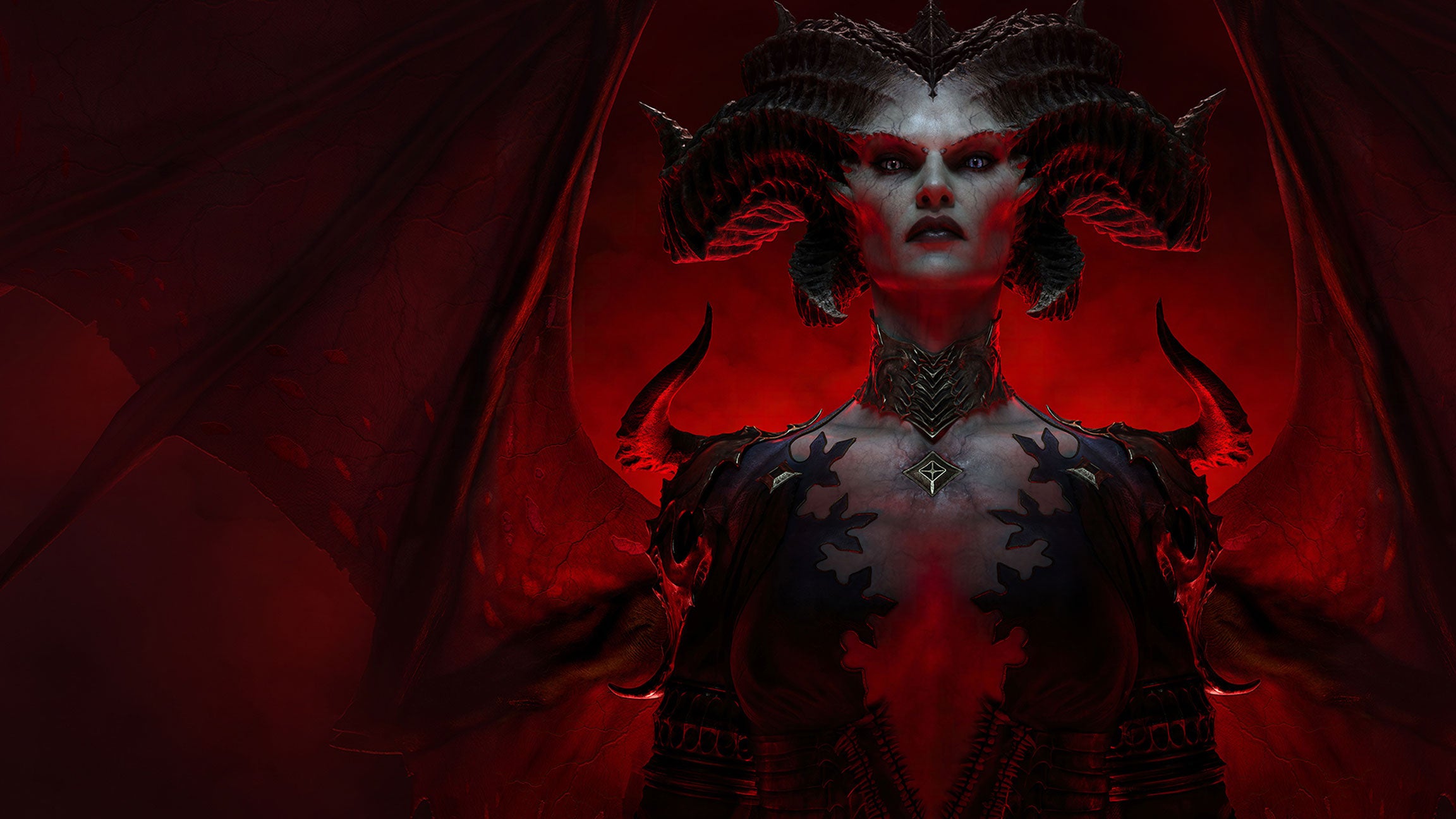 Artwork showing Diablo 4's demonic villain Lilith looking sinister.