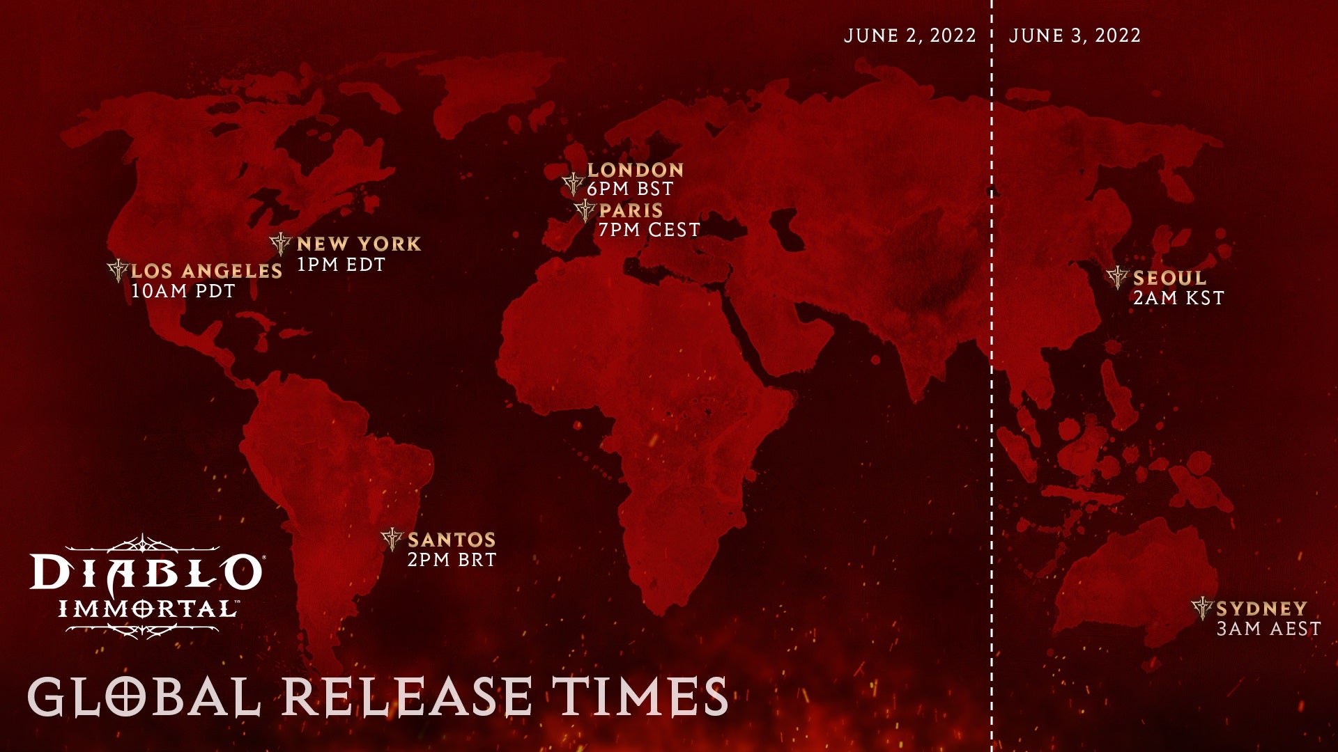 A release time graphic for Diablo Immortal
