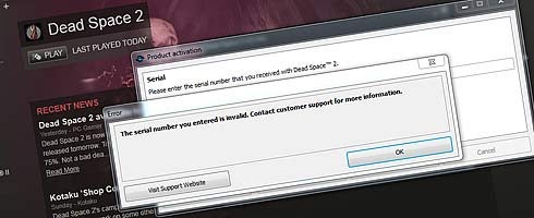 Image for Steam version of Dead Space 2 refuses to "activate"