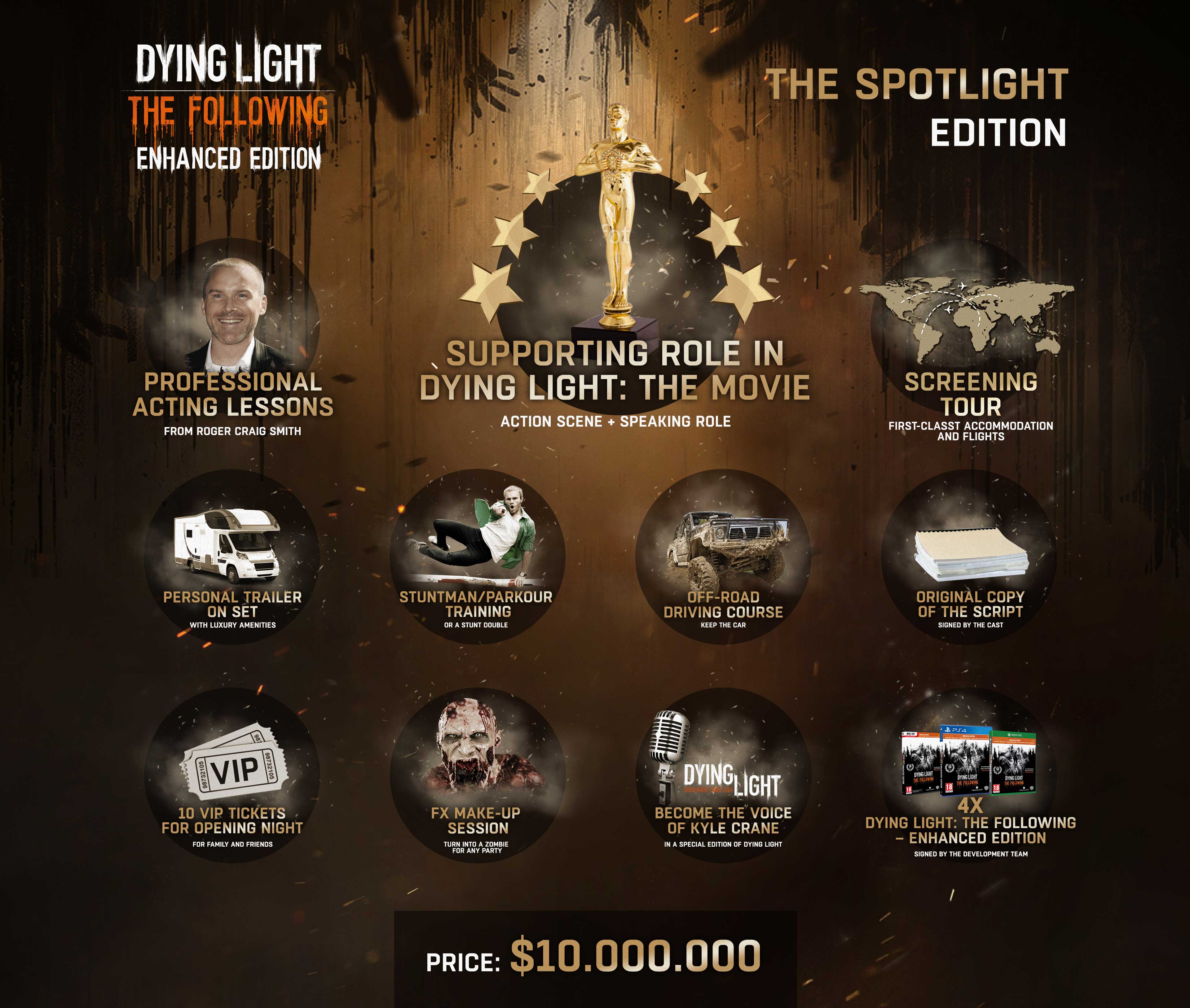 Image for $10M Dying Light Spotlight Edition includes speaking role in movie