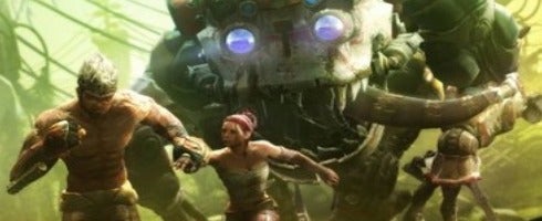 Image for Enslaved box-art shows running, big creatures