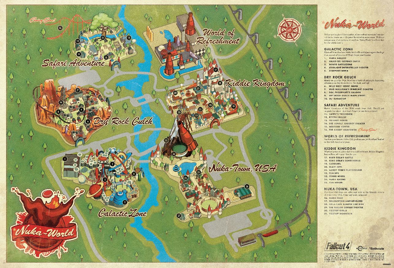 Fallout 4 Galactic Zone Star Cores Map Fallout 4: Nuka-World Dlc Guide - Star Cores, Hidden Cappy Signs, Endings  And More | Vg247