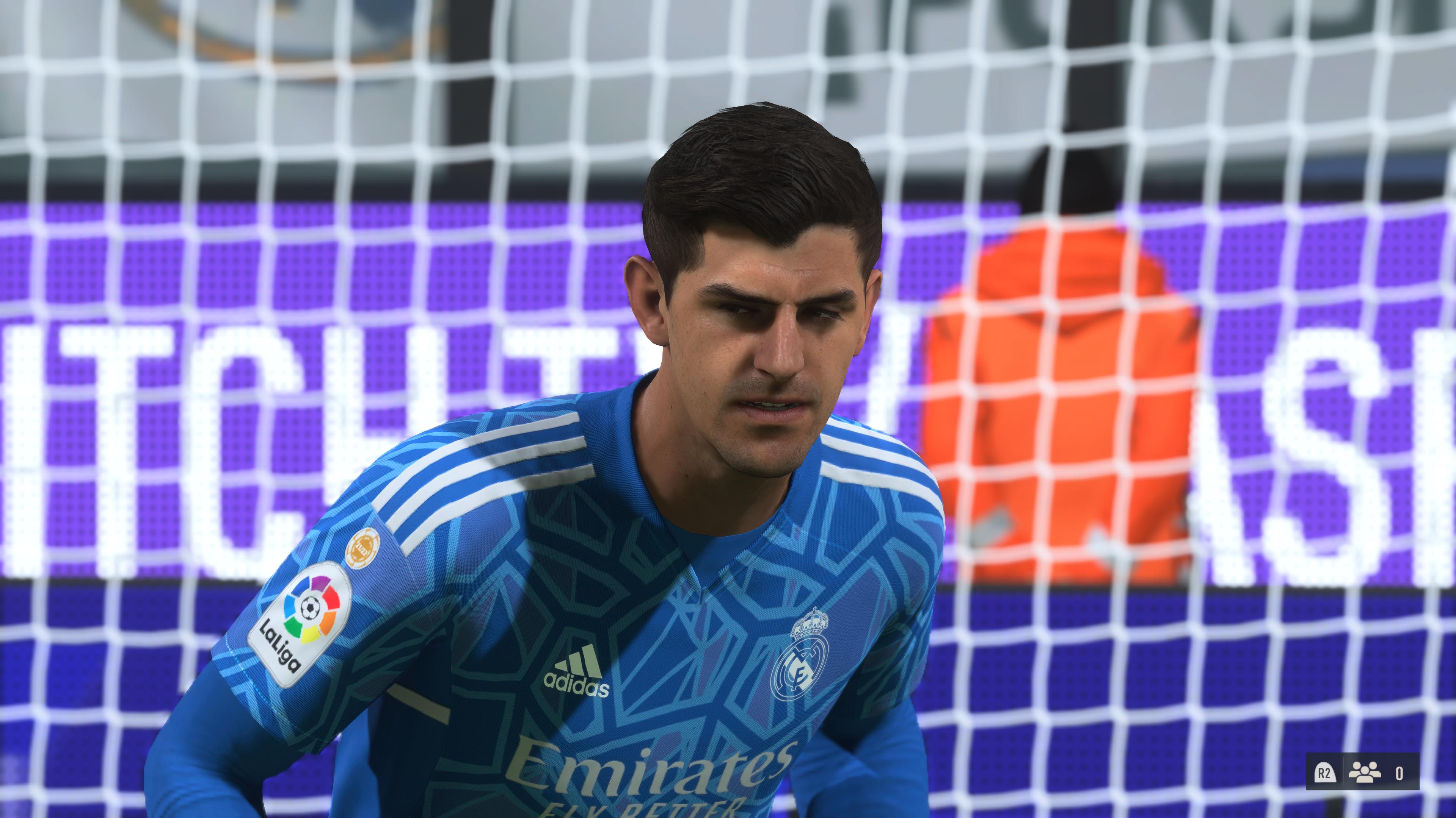 Thibaut Courtois eyeing the opposition in FIFA 23