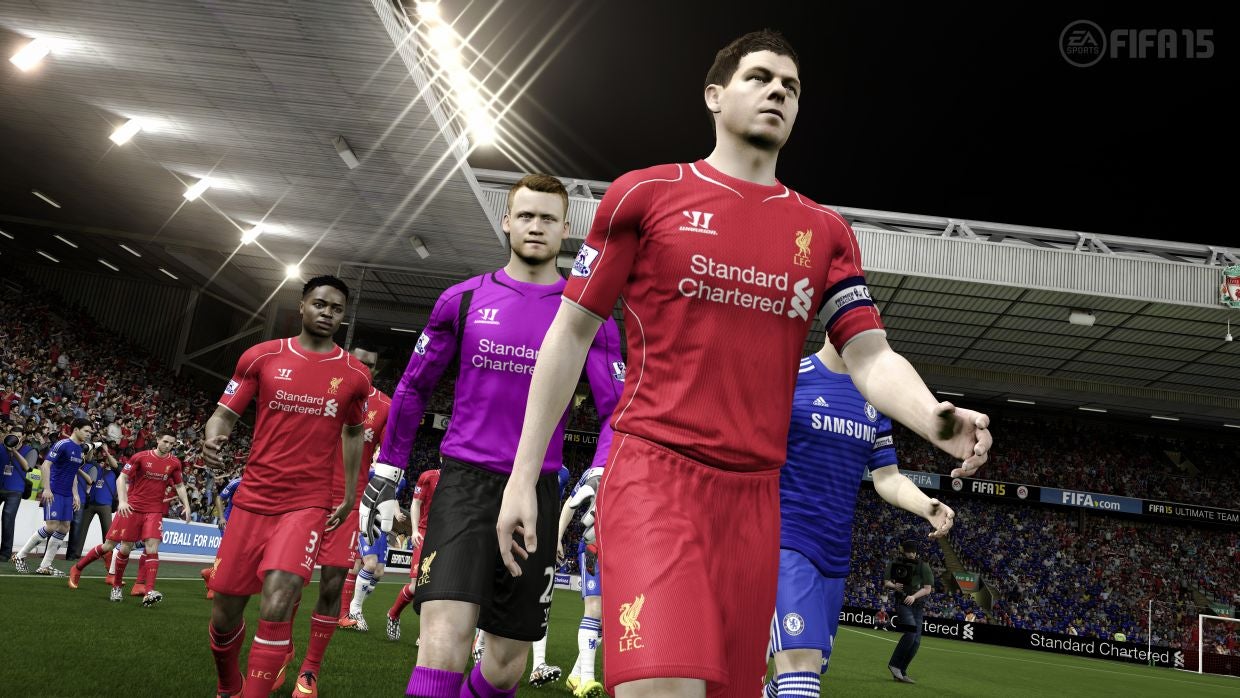 Image for These FIFA 15 screenshots show Barclays Premier League players strutting into the stadium 