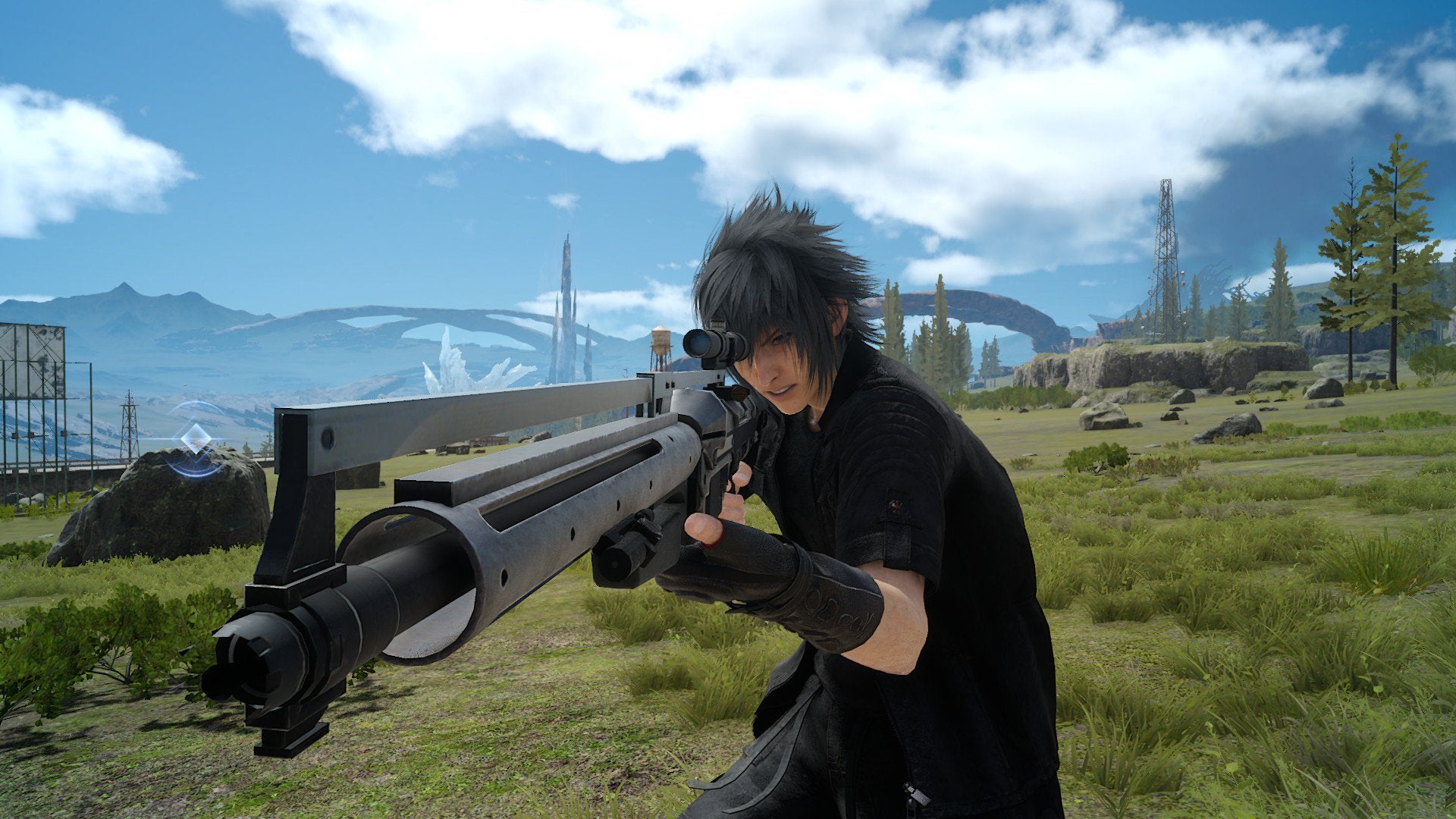 Image for Final Fantasy 15 combat screens show rifle, handgun, circular saw in action