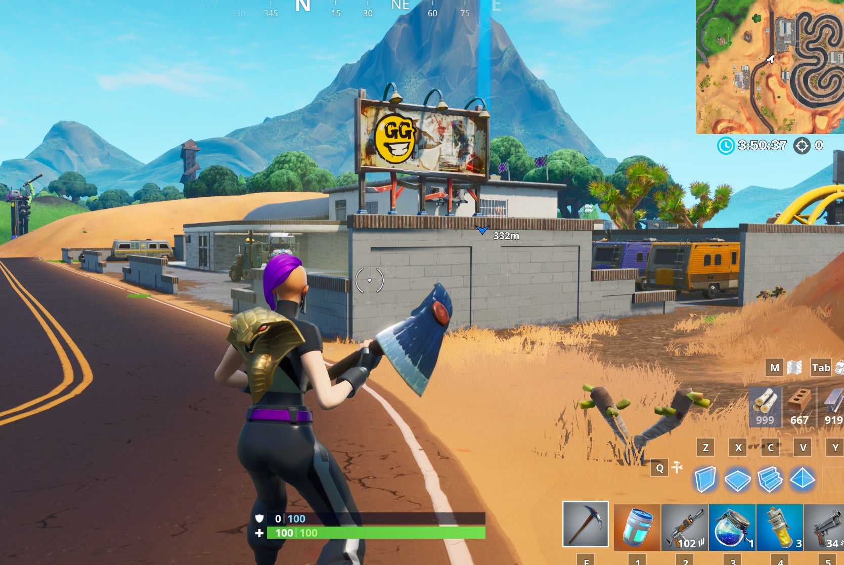 Image for Fortnite: collect 100 of each material within 60 seconds of landing
